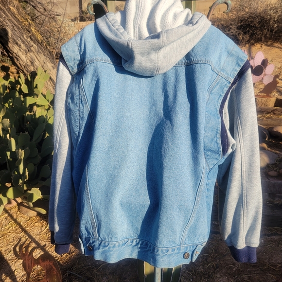 Rebel Vintage 3X Trucker Denim Jean Fleece Jacket - Picture 2 of 5